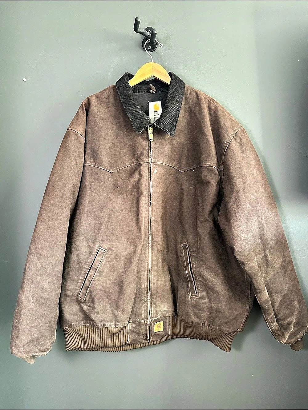 Vintage Carhartt Santa Fe Jacket Dark Brown Faded J14 DKB 4XLT Blanket Lined 200